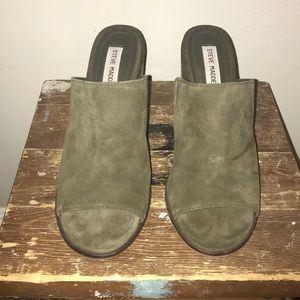 Olive Green Steve Madden Mules